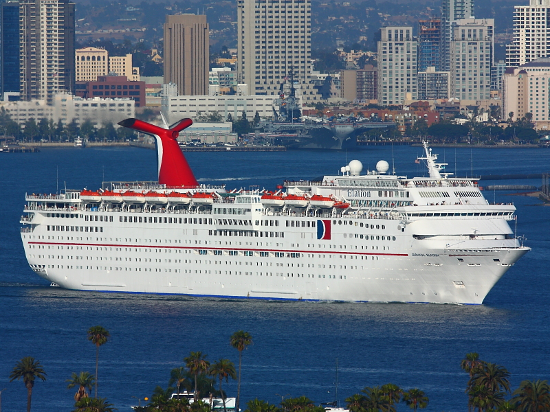 Carnival Elation cruise ship in San Diego Bay