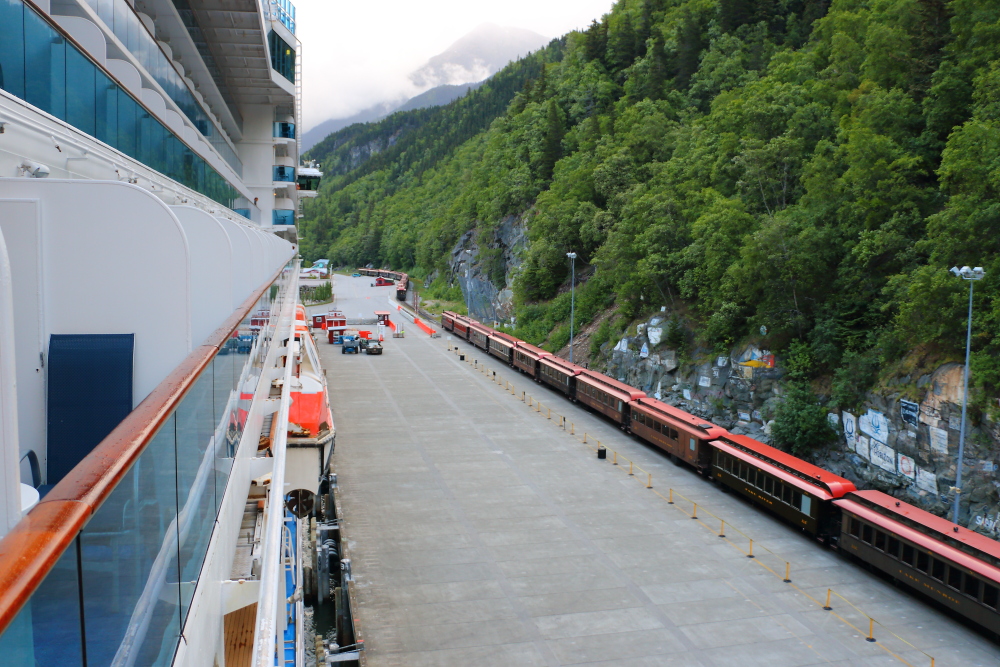 Skagway train and cruise ship