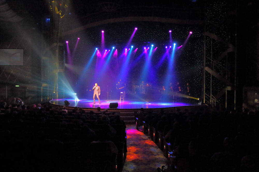 singer Kenny James performs in the Amber Theater on Allure Of The Seas