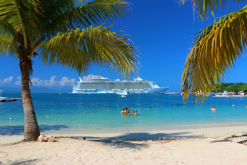 Allure Of The Seas seen from Columbus Cove in Labadee Haiti