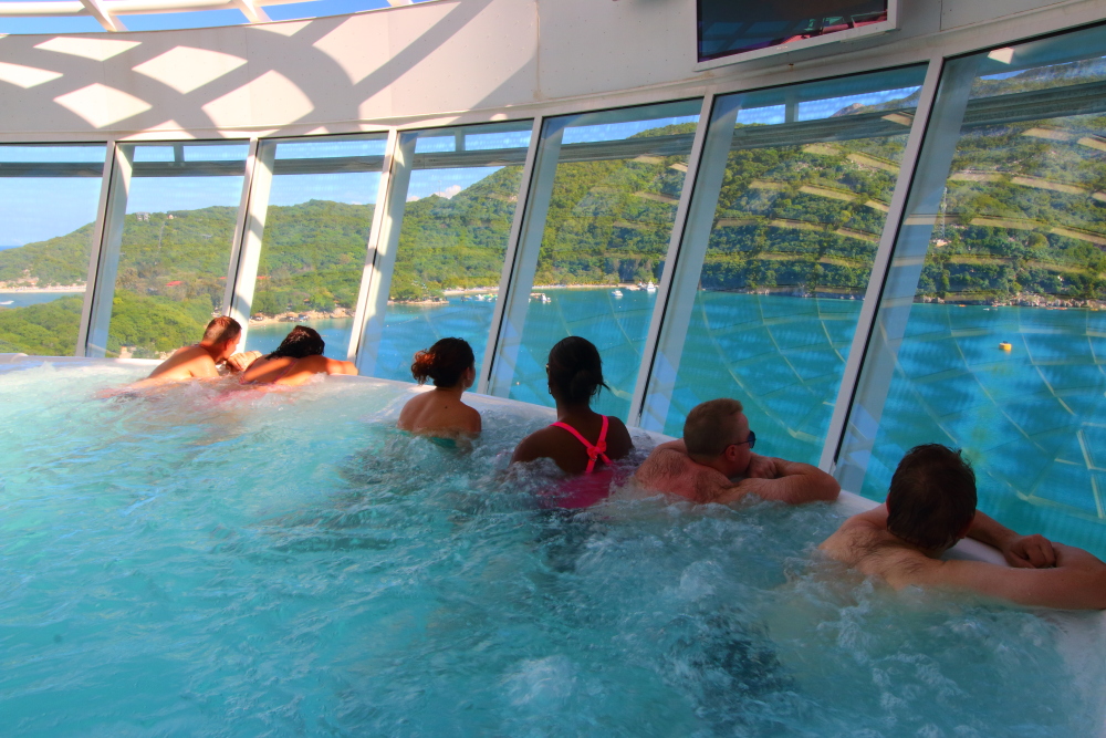 Jacuzzi with a view, on Allure of the Seas