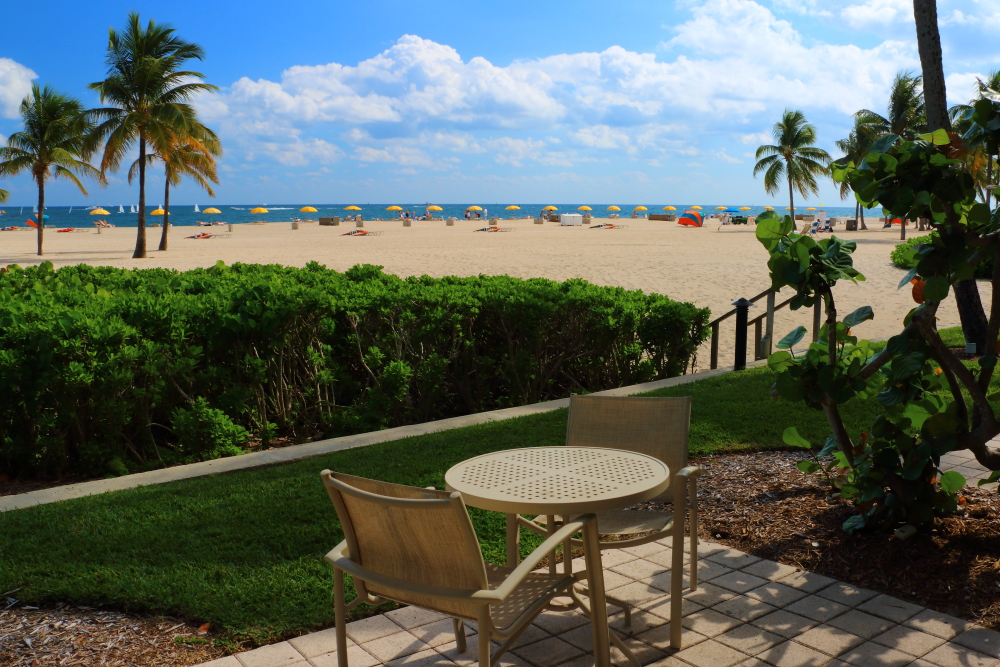 beachfront patio at the Lago Mar resort in Ft Lauderdale