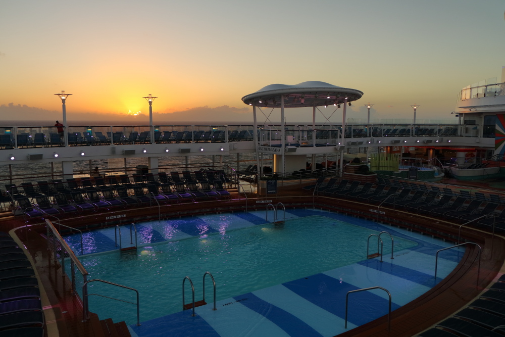 Sunrise as seen from Anthem Of The Seas outdoor pool