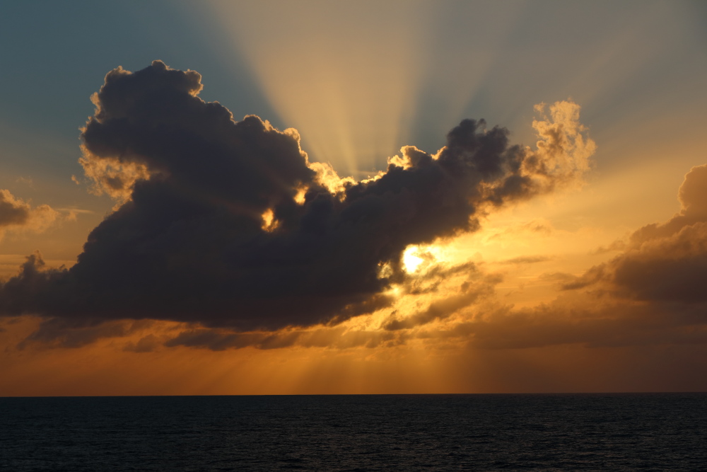 Caribbean sunset from a cruise ship