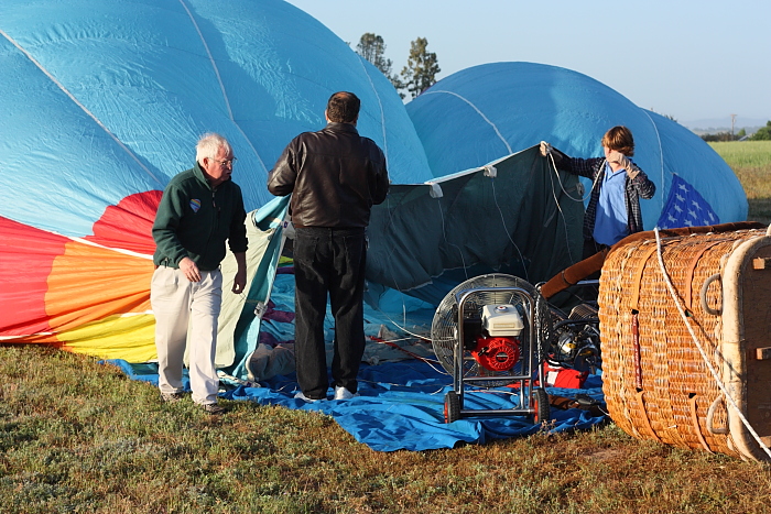 inflation of balloon before flight