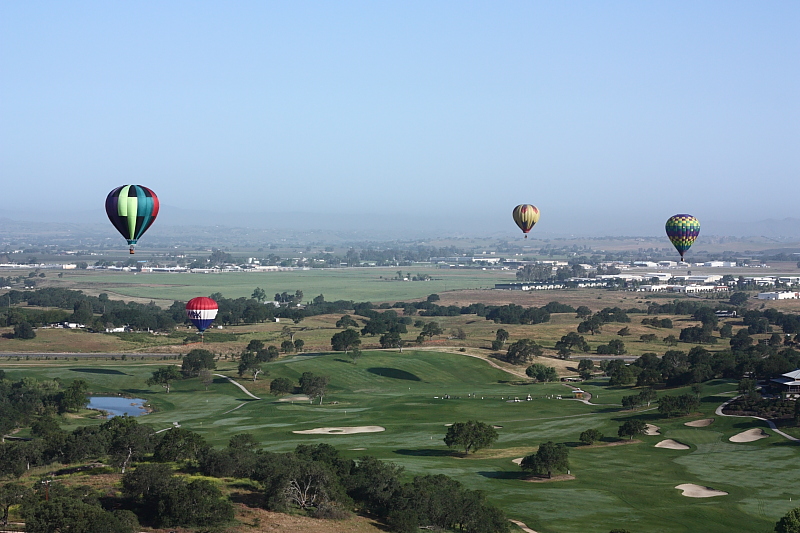 soaring over the Hunter Ranch golf course in a hot air balloon