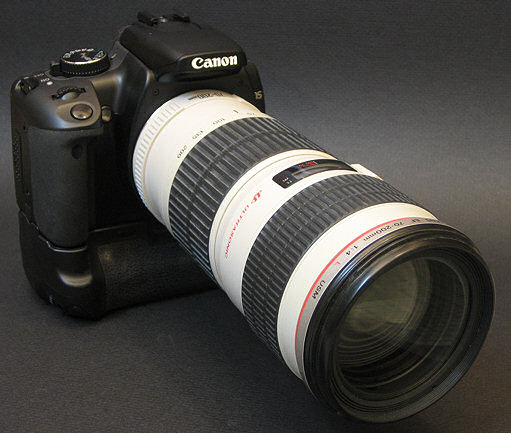 Canon digital SLR camera with L series zoom lens