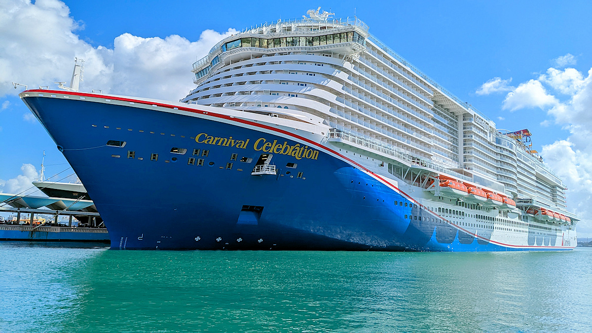 Carnival Celebration cruise ship docked in San Juan