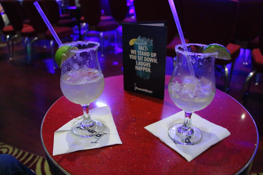 margaritas in the Punchliner comedy club on Carnival Breeze