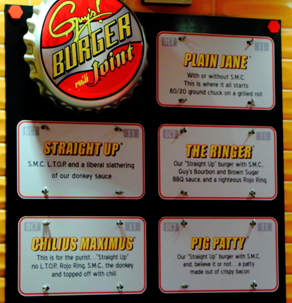 Guy Fieri Burger Joint menu - Carnival Funship 2.0
