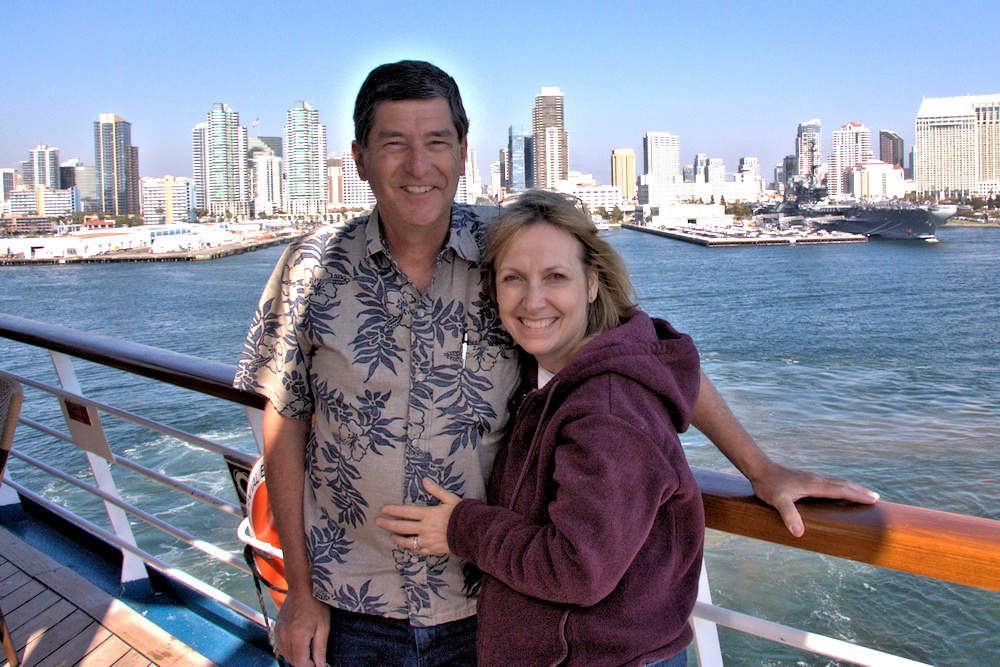 Jim & Kellyn Zimmerlin with the San Diego skyline