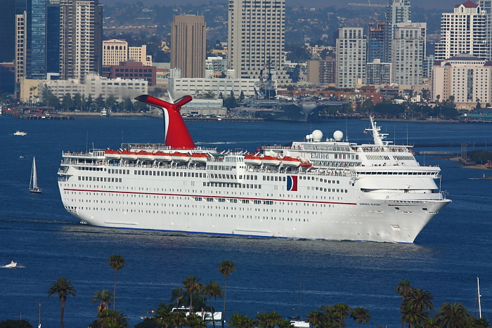 Carnival Elation cruise ship in San Diego bay