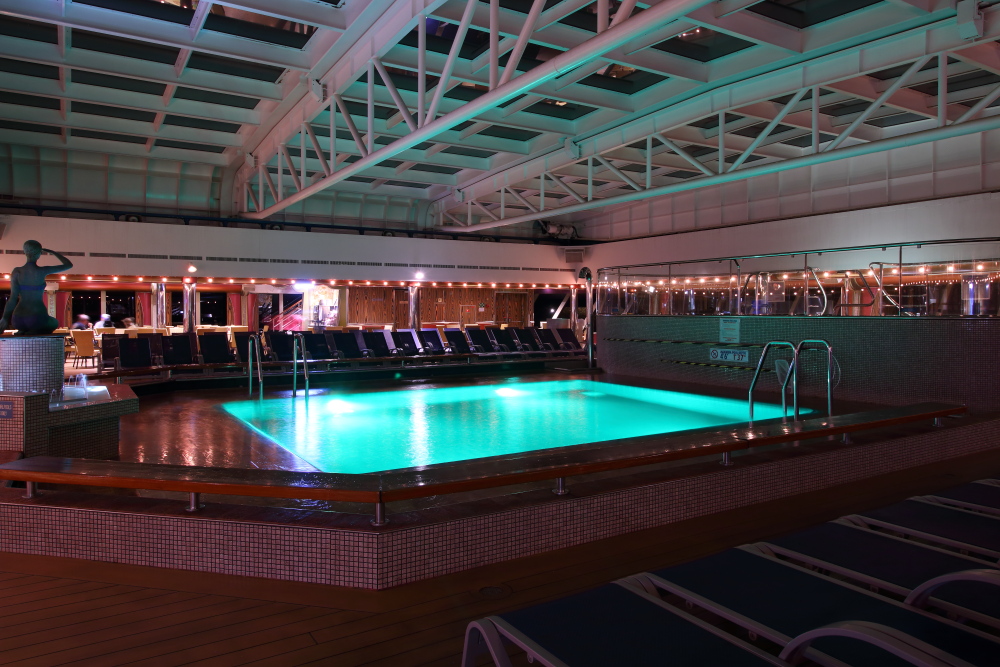 Carnival Freedom aft pool at night