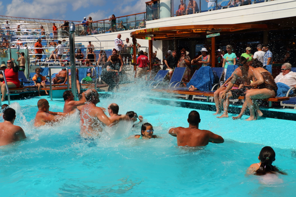 Carnival Freedom splash party Lido pool