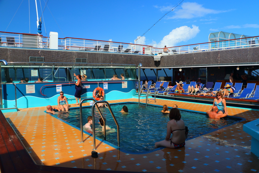 Carnival Glory aft pool with sliding dome open