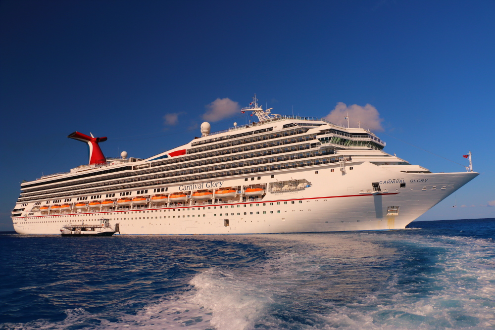 Carnival Glory cruise ship at anchor