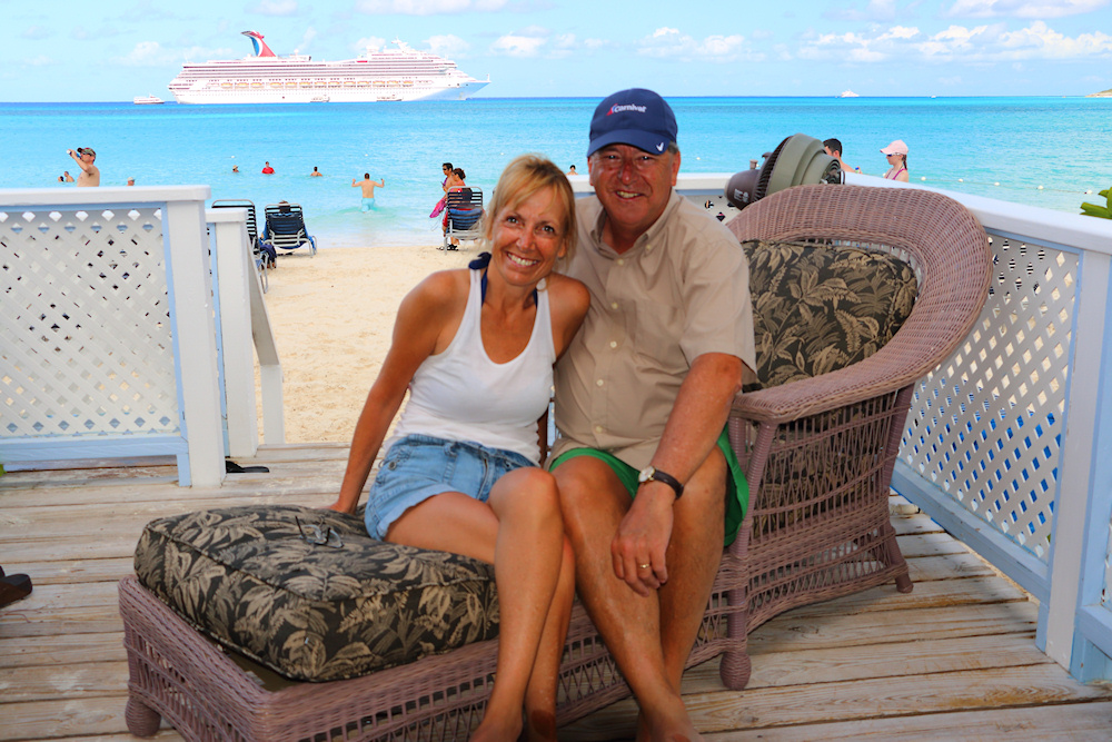 Relaxing in a cabana at Half Moon Cay