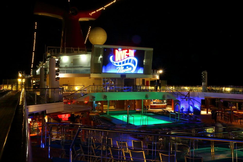 Carnival Glory cruise outdoor movie screen