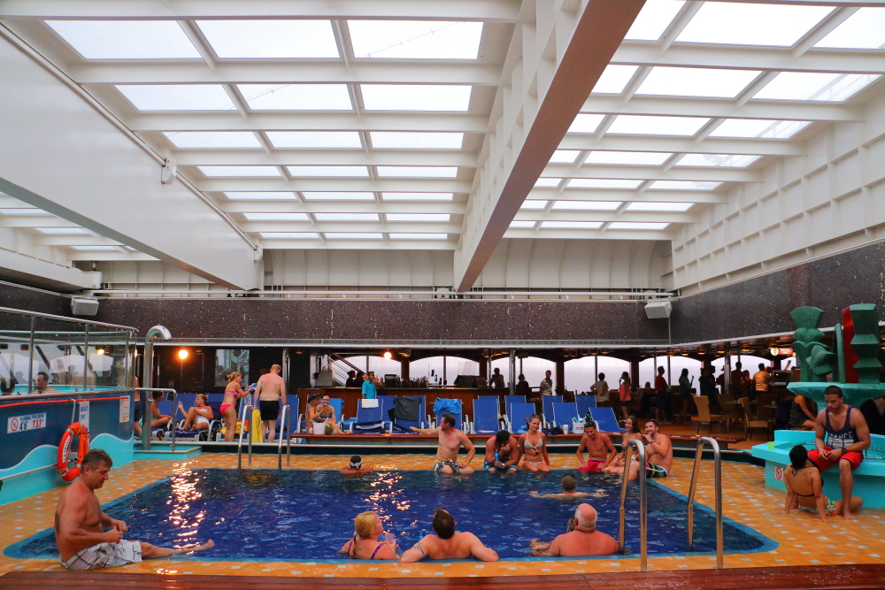 Carnival Glory aft pool with sliding dome closed