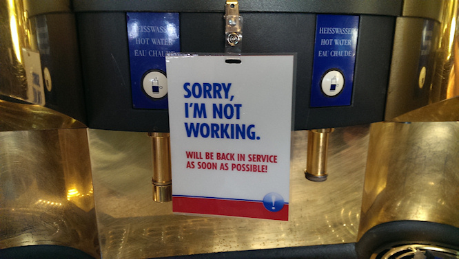 Sorry I'm Not Working sign