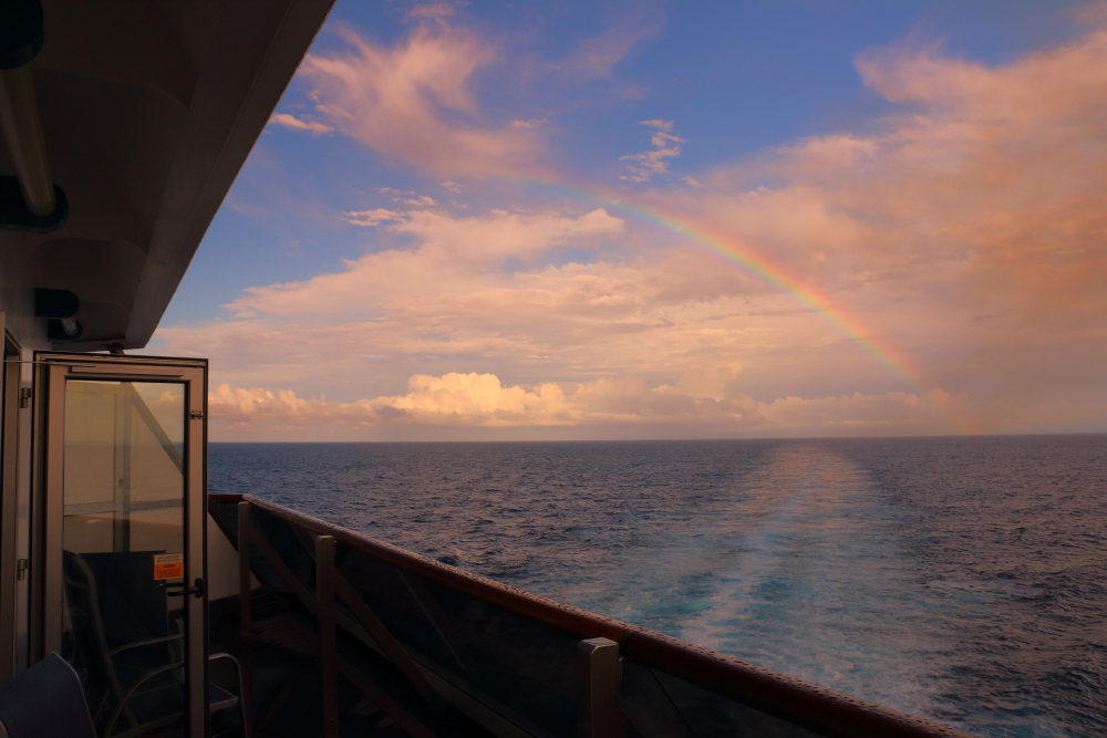 Caribbean rainbow as seen from Carnival Glory balcony