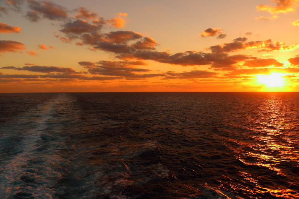 Caribbean sunset as seen from Carnival Glory cabin 7440
