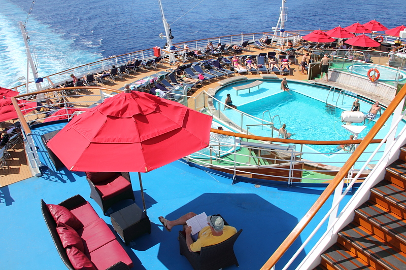 Upgraded patio furniture on the Carnival Magic cruise ship