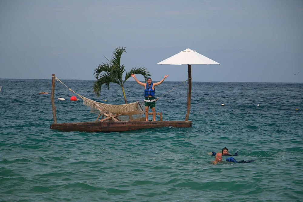 Jim Zim claims his private floating resort at Las Caletas