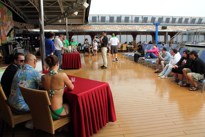 Carnival Spirit with Lido dome open during rain