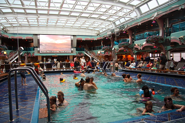 Carnival Splendor Lido pool with dome closed