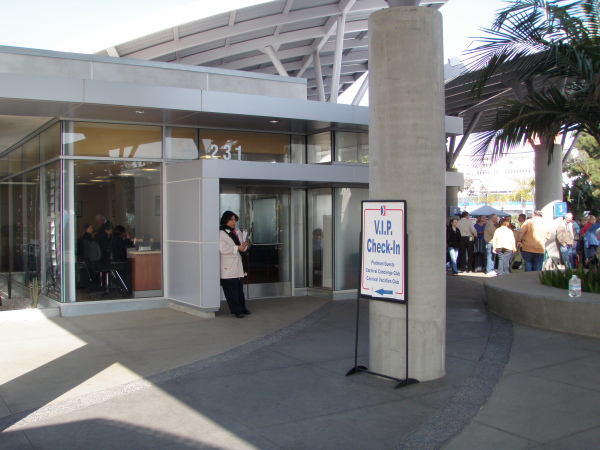 VIP check-in facility at Long Beach