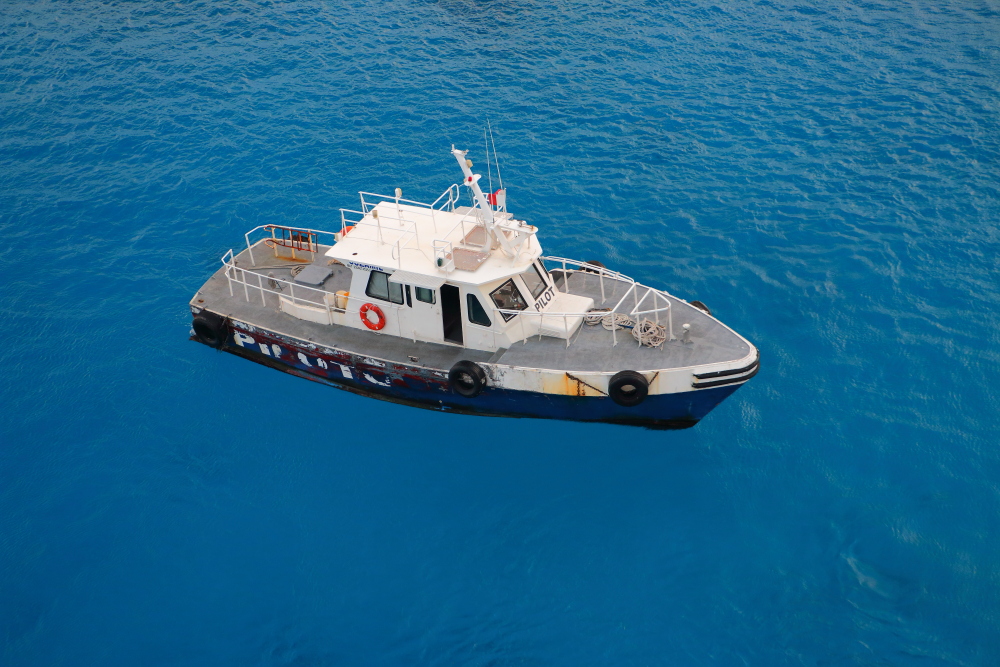 Cozumel pilot boat blue ocean