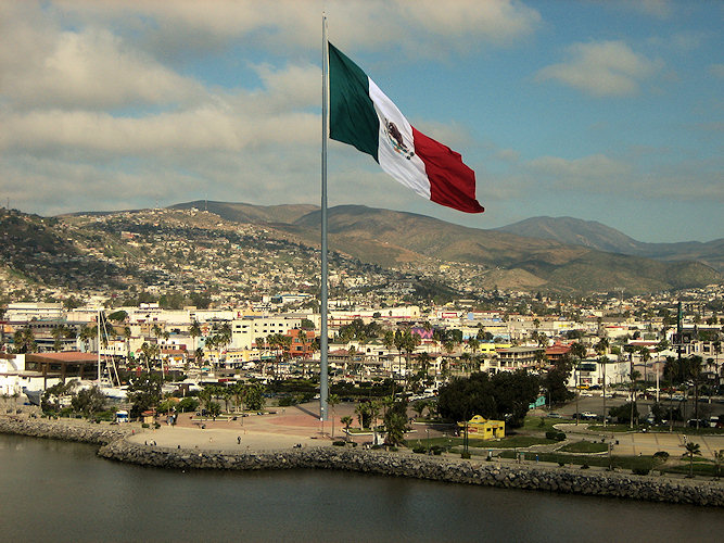 A photo of the tourist zone at the docks in Ensenada, Mexico