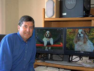 A 2009 photo of Jim at his desk at home