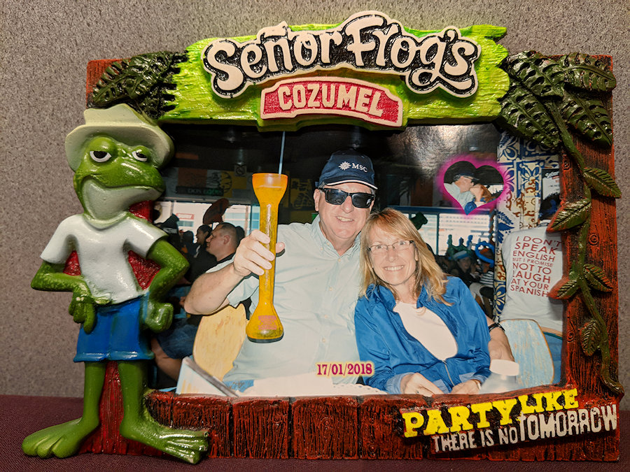 Jim and Kellyn at Senor Frog's in Cozumel, Mexico