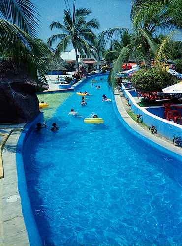 Floating down the lazy river at Sea Life park in Puerto Vallarta, Mexico