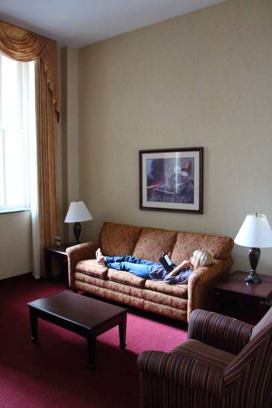 A suite at the Drury Inn in New Orleans