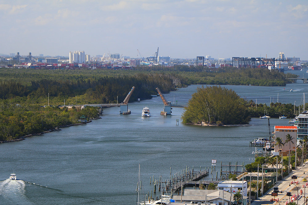 view of inter coastal waterway from Margaritaville Hollywood Florida