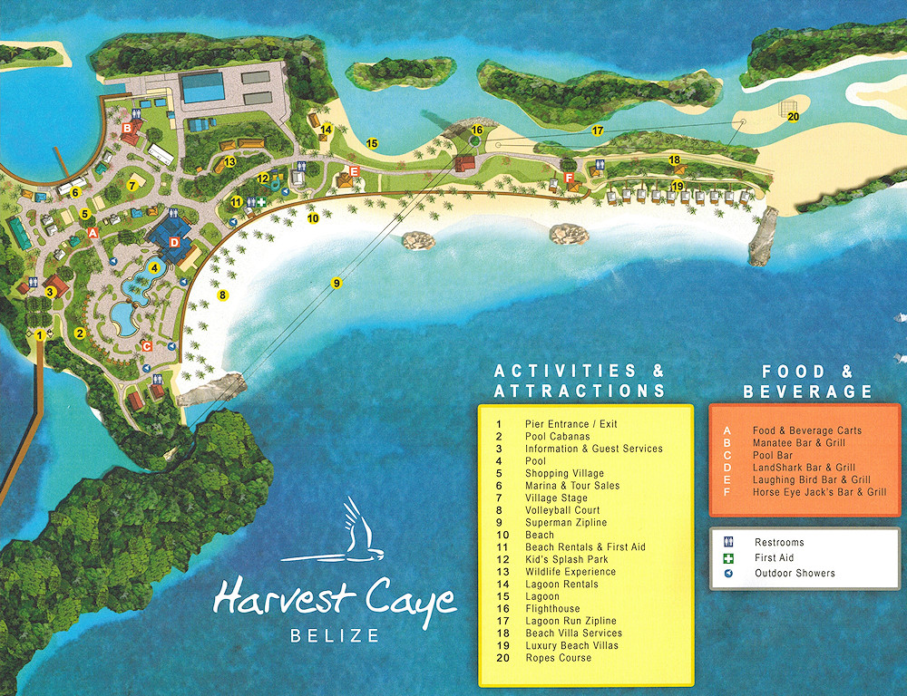 Harvest Caye Map - Belize