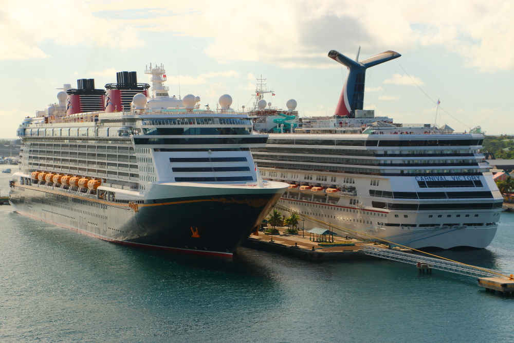 Disney Dream and Carnival Victory docked in Nassau