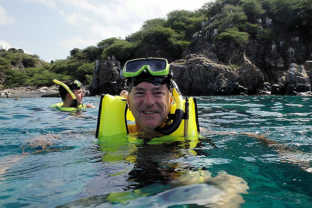Jim Zimmerlin snorkeling in the US Virgin islands