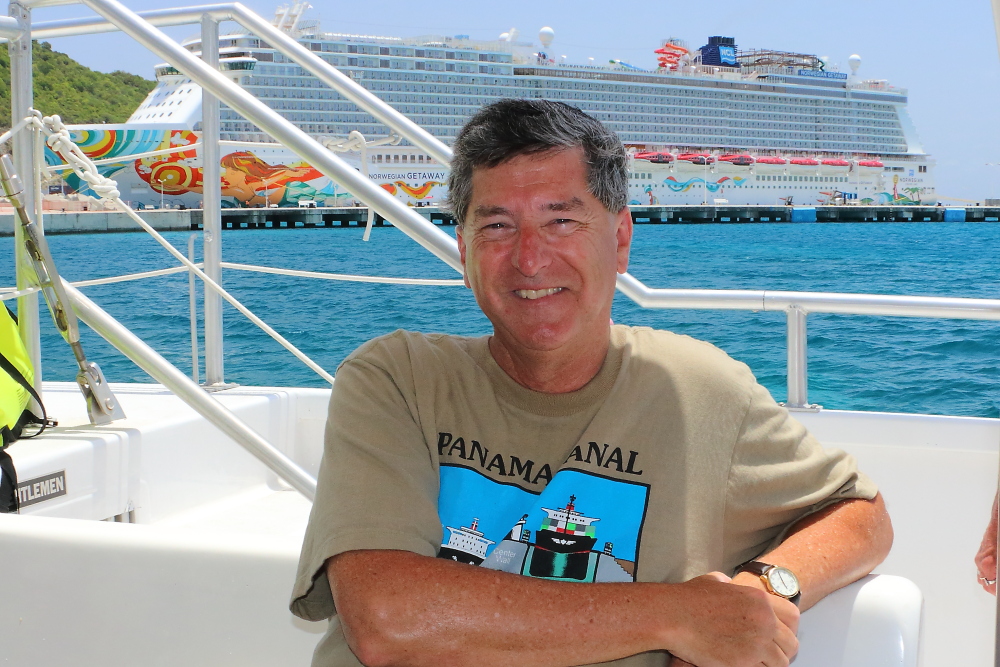 Jim Zimmerlin on a Caribbean cruise in St Maarten