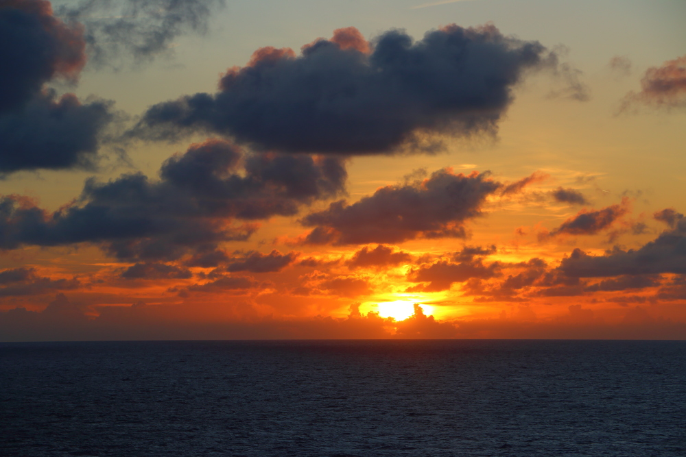 Caribbean sunset from cruise ship
