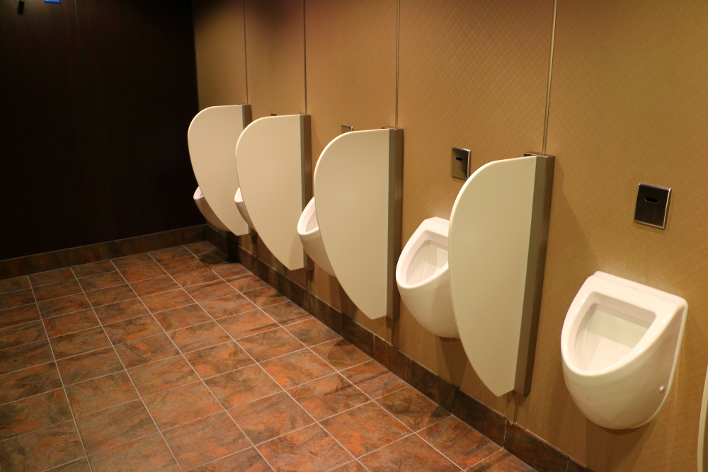 Men's bathroom urinals on Norwegian Getaway cruise ship