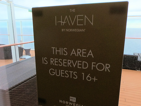 Adults only Haven sun deck sign