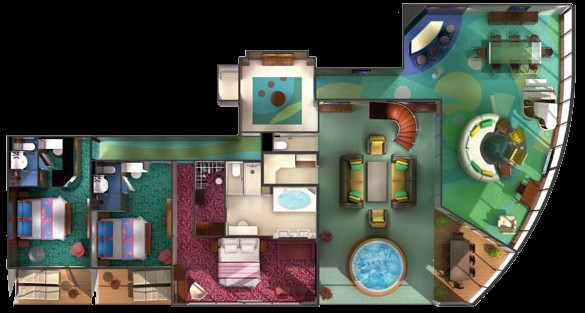 Norwegian Pearl 3-bedroom villa diagram