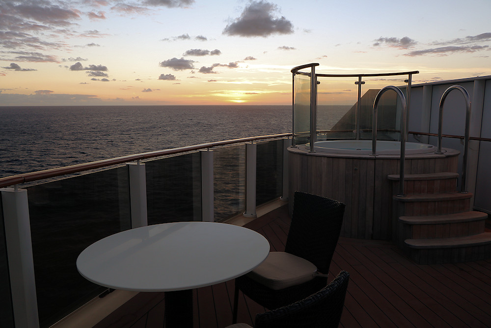 Private Jacuzzi on the balcony of the Black Pearl Suite