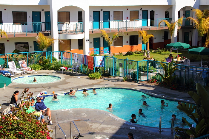 The pool area at Oxford Suites - Pismo Beach