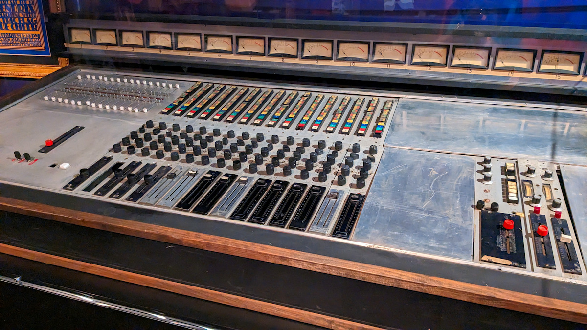 Vintage mixer board at the Rock & Roll Hall Of Fame