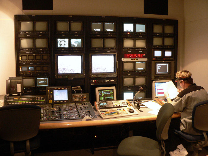 editing room inside KPBS TV studio